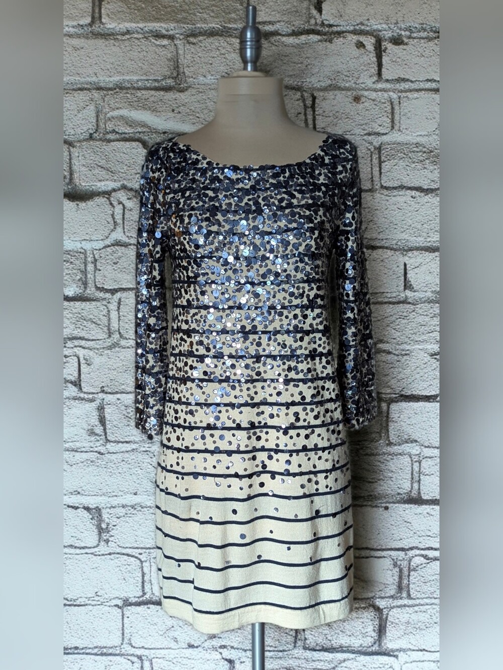 J.Crew Confetti Sequin Striped Sweater Dress - Size S